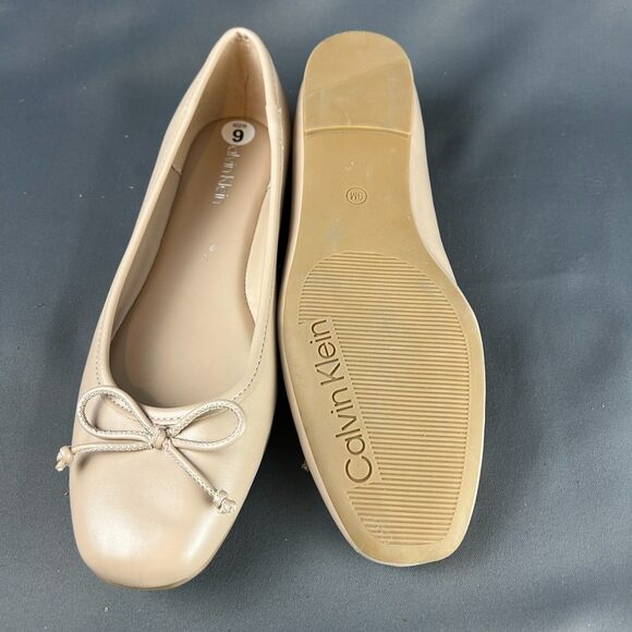 Calvin Klein Nude Beige Ballet Flats Bow Accent Size 9 NEW - Picture 10 of 14